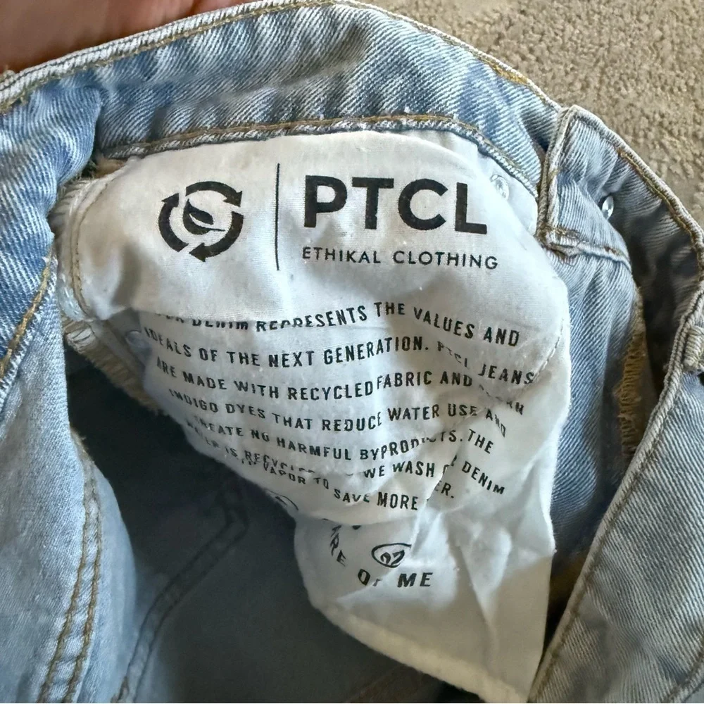 PTCL Nola high rise denim Bermuda Jean shorts long modest shorts 28